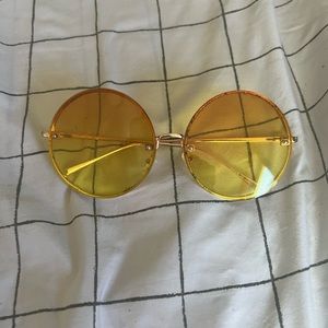 Women's Oversize Indie Gradient Flat Lens Round Sunglasses